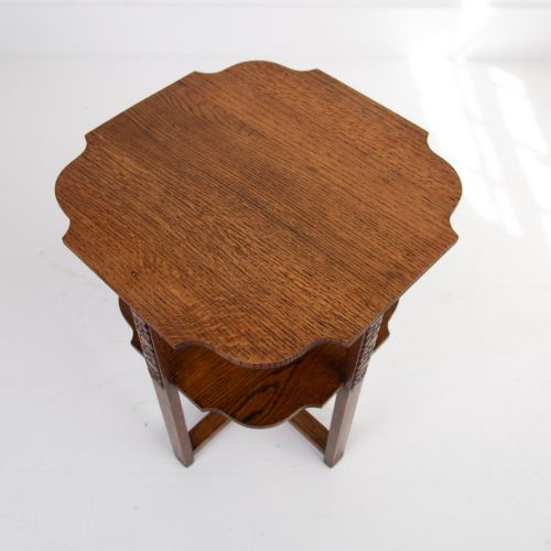 ART DECO OAK 2 TIER SIDE TABLE BY GOMME C1930 - ADDITIONAL PHOTO 5