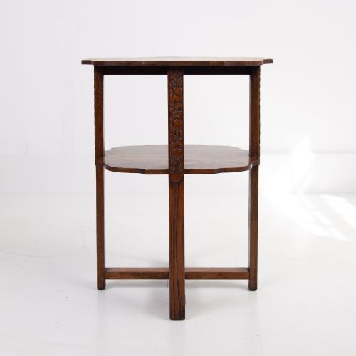 ART DECO OAK 2 TIER SIDE TABLE BY GOMME C1930 - ADDITIONAL PHOTO 7