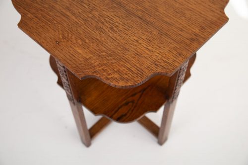 ART DECO OAK 2 TIER SIDE TABLE BY GOMME C1930 - ADDITIONAL PHOTO 8