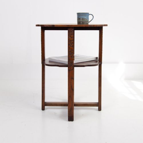 ART DECO OAK 2 TIER SIDE TABLE BY GOMME C1930 - ADDITIONAL PHOTO 10