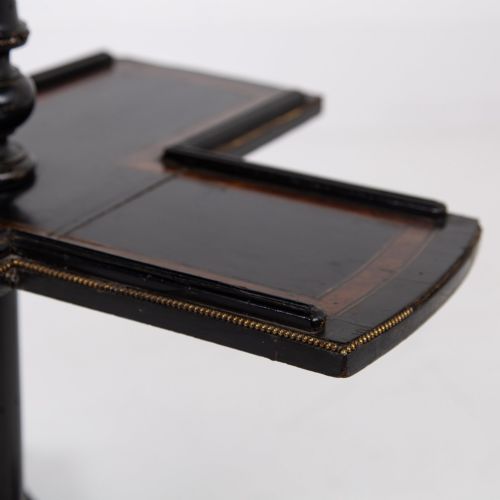 VICTORIAN ANTIQUE EBONISED AMBOYNA SIDE TABLE C1870 - ADDITIONAL PHOTO 11