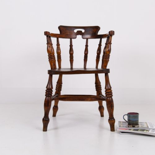 ANTIQUE 19TH CENTURY SMOKERS BOW CHAIR