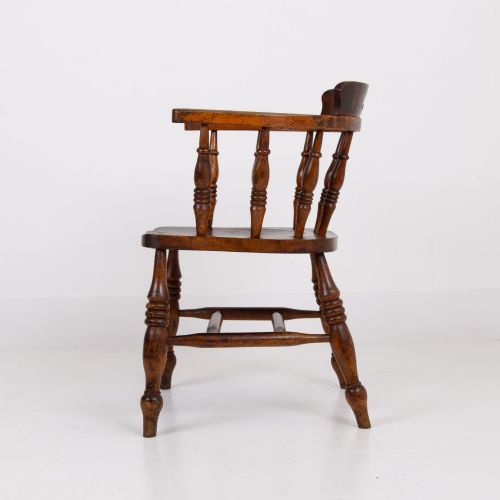 ANTIQUE 19TH CENTURY SMOKERS BOW CHAIR - ADDITIONAL PHOTO 2