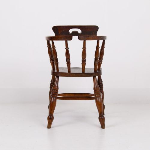 ANTIQUE 19TH CENTURY SMOKERS BOW CHAIR - ADDITIONAL PHOTO 5