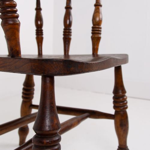 ANTIQUE 19TH CENTURY SMOKERS BOW CHAIR - ADDITIONAL PHOTO 8
