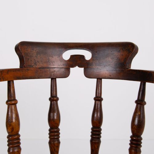 ANTIQUE 19TH CENTURY SMOKERS BOW CHAIR - ADDITIONAL PHOTO 11