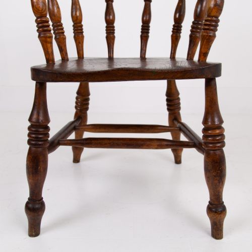 ANTIQUE 19TH CENTURY SMOKERS BOW CHAIR - ADDITIONAL PHOTO 12