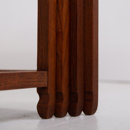 MODERNIST ART DECO NEST OF FOUR SIDE TABLES IN TEAK - ADDITIONAL PHOTO 3