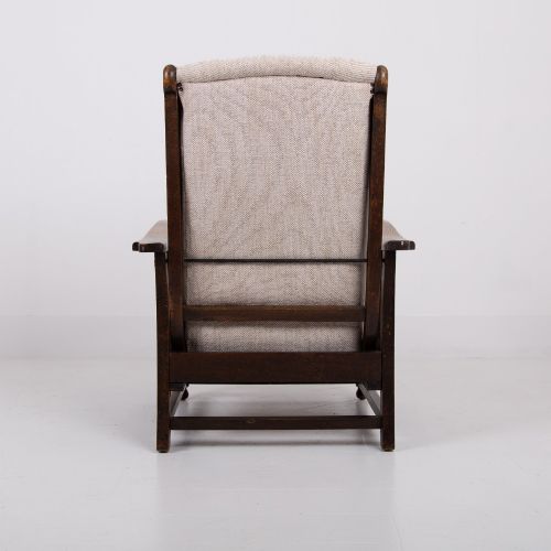 PAIR OF RECLINING OAK ARMCHAIRS NEW UPHOLSTERY - ADDITIONAL PHOTO 9