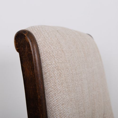 PAIR OF RECLINING OAK ARMCHAIRS NEW UPHOLSTERY - ADDITIONAL PHOTO 11