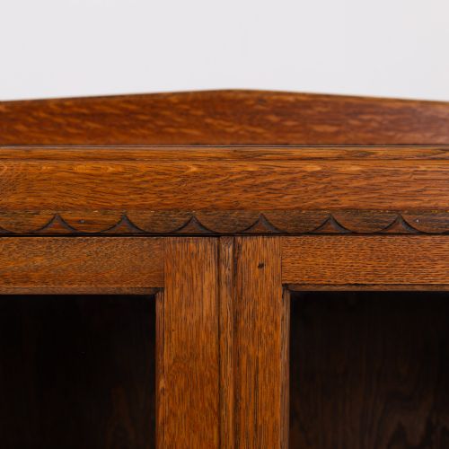 ART DECO GOLDEN OAK GLAZED BOOKCASE CABINET C1930 - ADDITIONAL PHOTO 4