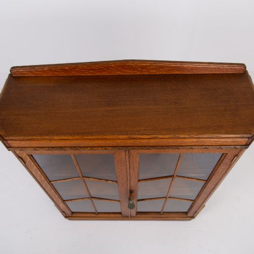 ART DECO GOLDEN OAK GLAZED BOOKCASE CABINET C1930 - ADDITIONAL PHOTO 5