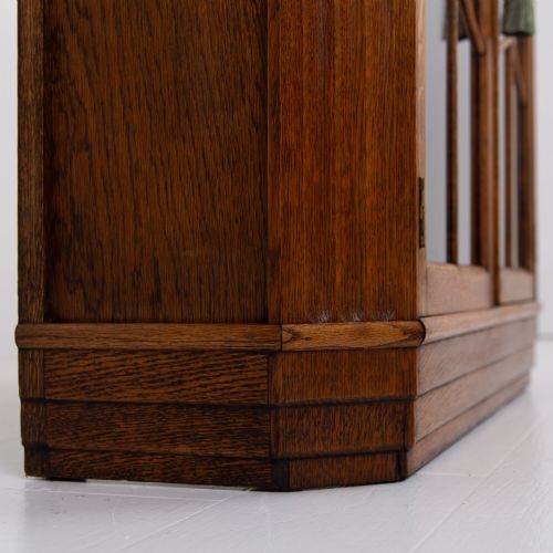 ART DECO GOLDEN OAK GLAZED BOOKCASE CABINET C1930 - ADDITIONAL PHOTO 8