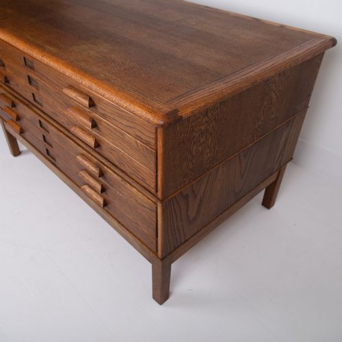A LARGE OAK 6 DRAWER PLAN MAP CHEST - ADDITIONAL PHOTO 5