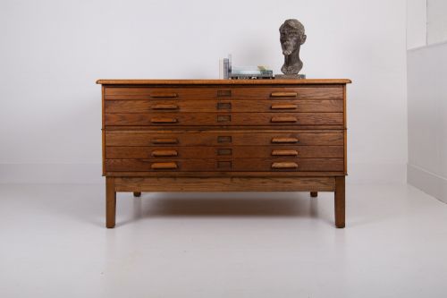 A LARGE OAK 6 DRAWER PLAN MAP CHEST - ADDITIONAL PHOTO 11