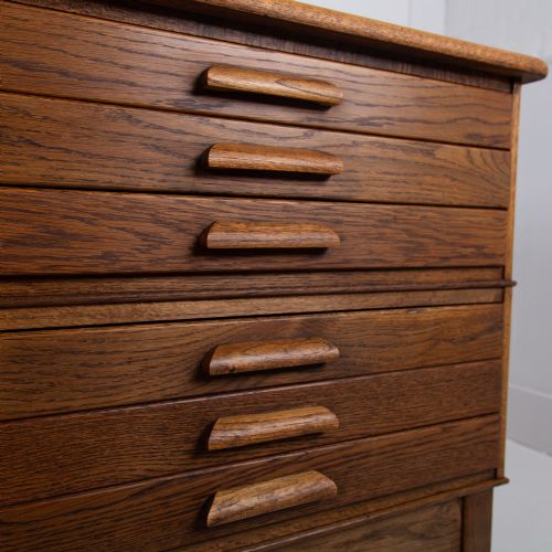 A LARGE OAK 6 DRAWER PLAN MAP CHEST - ADDITIONAL PHOTO 12