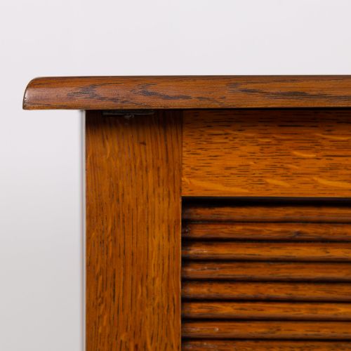 SPLENDID OAK TAMBOUR DOOR OAK DESK C1910 - ADDITIONAL PHOTO 4