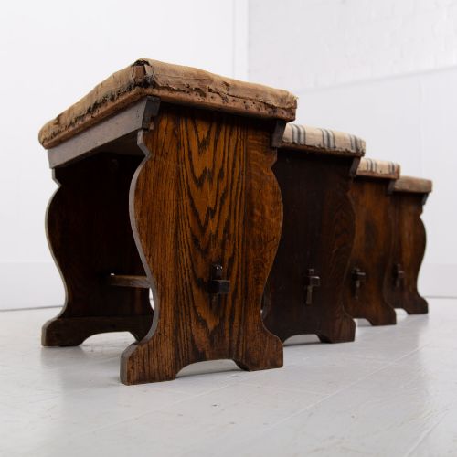 SET OF 4 ARTS AND CRAFTS STOOLS - ADDITIONAL PHOTO 3