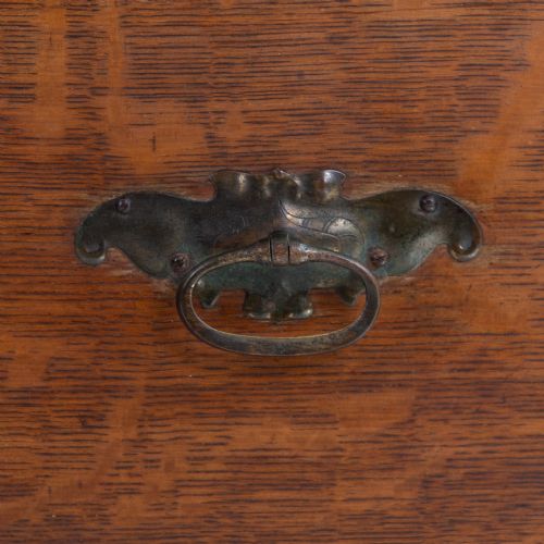 ATTRACTIVE GOLDEN OAK ARTS AND CRAFTS WARDROBE 1910 - ADDITIONAL PHOTO 5