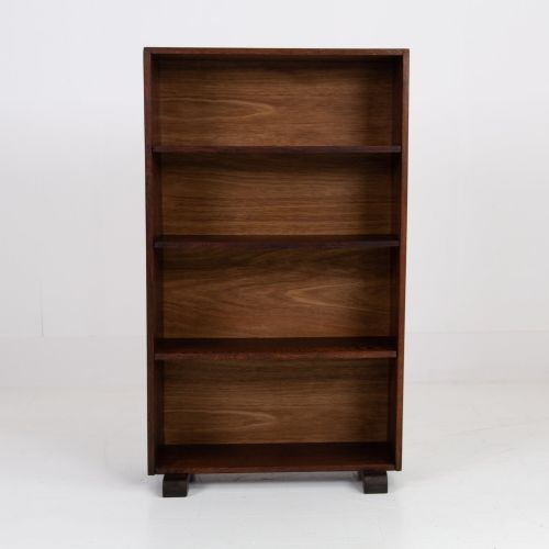 HANDSOME ENGLISH OAK OPEN BOOKCASE C1930