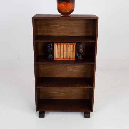 HANDSOME ENGLISH OAK OPEN BOOKCASE C1930 - ADDITIONAL PHOTO 1