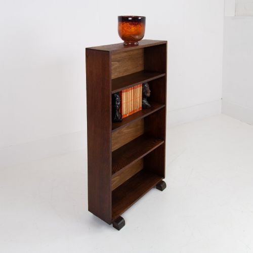 HANDSOME ENGLISH OAK OPEN BOOKCASE C1930 - ADDITIONAL PHOTO 2