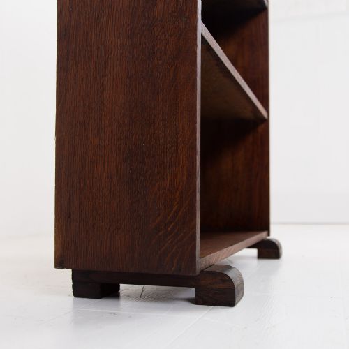 HANDSOME ENGLISH OAK OPEN BOOKCASE C1930 - ADDITIONAL PHOTO 3