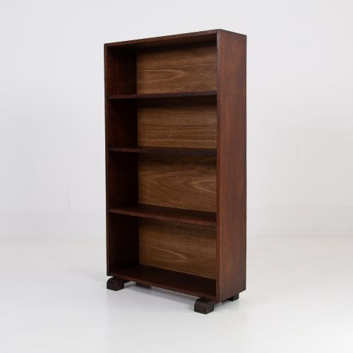 HANDSOME ENGLISH OAK OPEN BOOKCASE C1930 - ADDITIONAL PHOTO 6