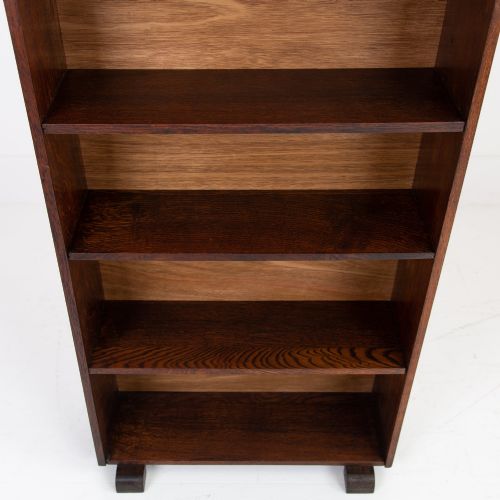 HANDSOME ENGLISH OAK OPEN BOOKCASE C1930 - ADDITIONAL PHOTO 7