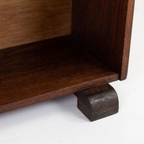 HANDSOME ENGLISH OAK OPEN BOOKCASE C1930 - ADDITIONAL PHOTO 8