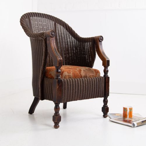 RARE LLOYD LOOM AND OAK GARDEN ROOM ARMCHAIR C1930 - ADDITIONAL PHOTO 1