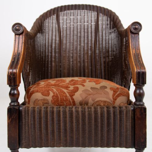 RARE LLOYD LOOM AND OAK GARDEN ROOM ARMCHAIR C1930 - ADDITIONAL PHOTO 7