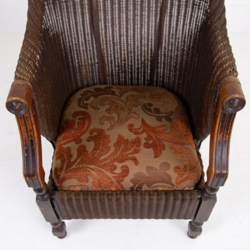 RARE LLOYD LOOM AND OAK GARDEN ROOM ARMCHAIR C1930 - ADDITIONAL PHOTO 13