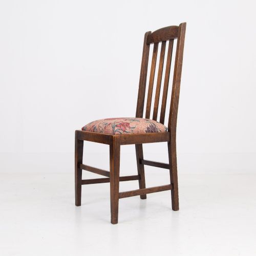 SET OF 4 ENGLISH OAK ARTS CRAFTS DINING CHAIRS C1910 - ADDITIONAL PHOTO 4
