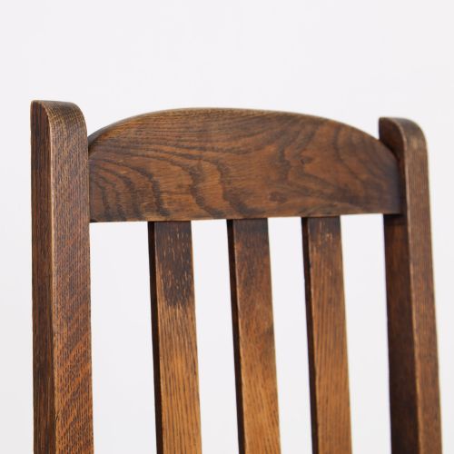 SET OF 4 ENGLISH OAK ARTS CRAFTS DINING CHAIRS C1910 - ADDITIONAL PHOTO 5