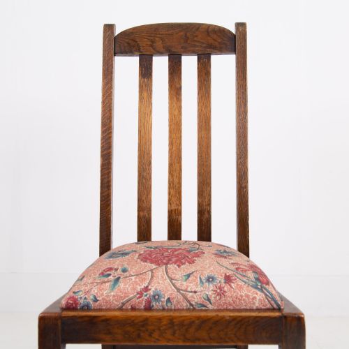 SET OF 4 ENGLISH OAK ARTS CRAFTS DINING CHAIRS C1910 - ADDITIONAL PHOTO 9