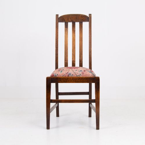 SET OF 4 ENGLISH OAK ARTS CRAFTS DINING CHAIRS C1910 - ADDITIONAL PHOTO 11