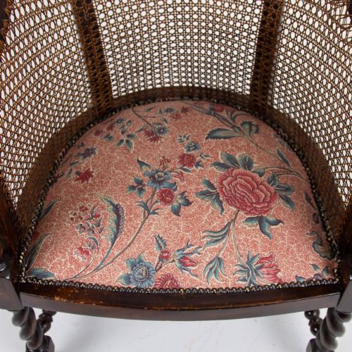 ATTRACTIVE CANE ARMCHAIR NEW SEAT C1920 - ADDITIONAL PHOTO 6