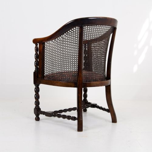ATTRACTIVE CANE ARMCHAIR NEW SEAT C1920 - ADDITIONAL PHOTO 8