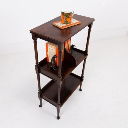 REGENCY REVIVAL ANTIQUE BOOKSHELF WHATNOT SIDE TABLE C1900 - ADDITIONAL PHOTO 1