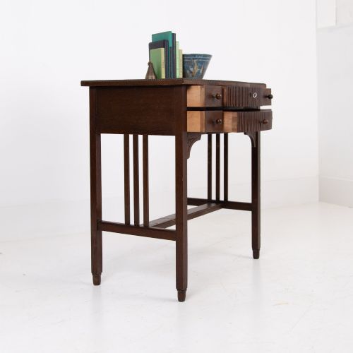OAK MODERNIST ART DECO 6 DRAWER OAK TABLE C1930 - ADDITIONAL PHOTO 1
