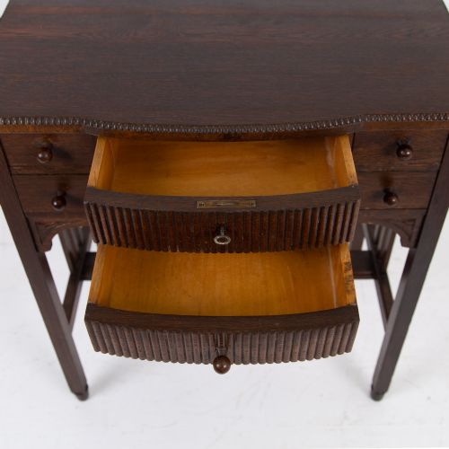 OAK MODERNIST ART DECO 6 DRAWER OAK TABLE C1930 - ADDITIONAL PHOTO 3