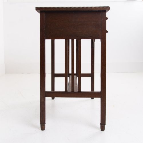 OAK MODERNIST ART DECO 6 DRAWER OAK TABLE C1930 - ADDITIONAL PHOTO 9