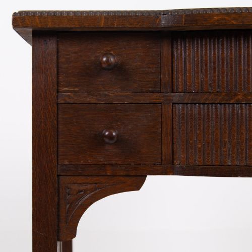 OAK MODERNIST ART DECO 6 DRAWER OAK TABLE C1930 - ADDITIONAL PHOTO 10
