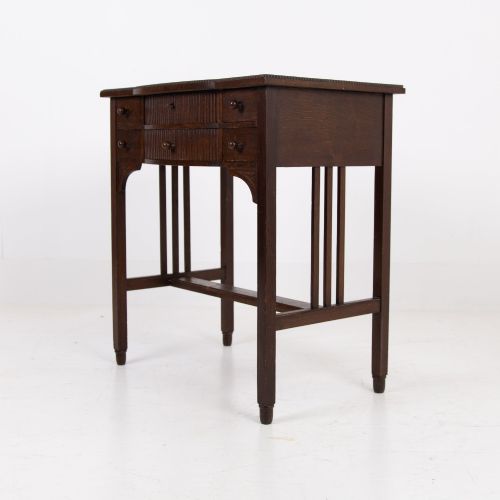 OAK MODERNIST ART DECO 6 DRAWER OAK TABLE C1930 - ADDITIONAL PHOTO 11