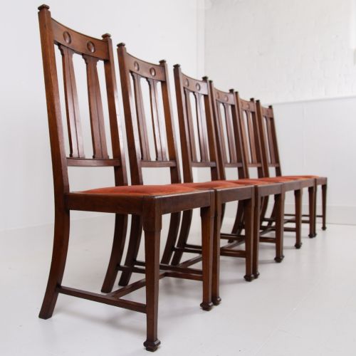 SET OF 6 SCOTTISH ARTS CRAFTS DINING CHAIRS C1910 - ADDITIONAL PHOTO 1