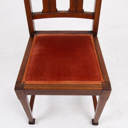 SET OF 6 SCOTTISH ARTS CRAFTS DINING CHAIRS C1910 - ADDITIONAL PHOTO 8