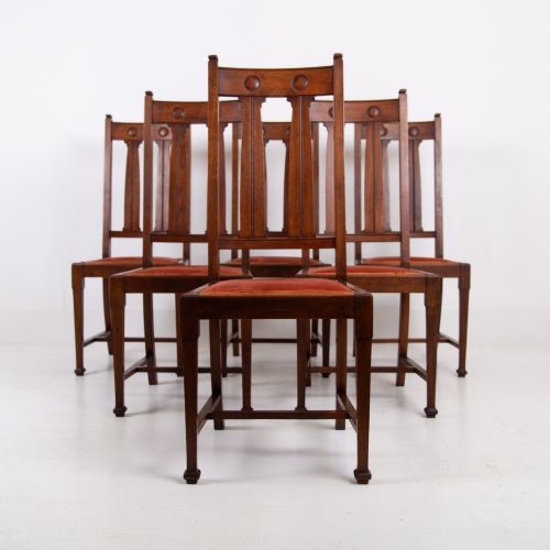 SET OF 6 SCOTTISH ARTS CRAFTS DINING CHAIRS C1910 - ADDITIONAL PHOTO 13