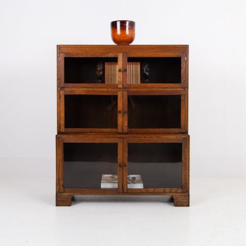 GLAZED OAK LIBRARY BOOKCASE BY MINTY OF OXFORD C1920 - ADDITIONAL PHOTO 1