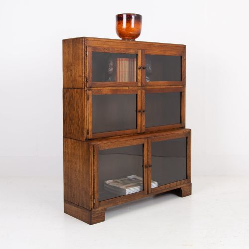 GLAZED OAK LIBRARY BOOKCASE BY MINTY OF OXFORD C1920 - ADDITIONAL PHOTO 13